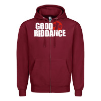 Burgundy good riddance Zipper Hoodie - artisFamous