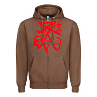 Chestnut lucifer calligraphy 2 Zipper Hoodie - artisFamous