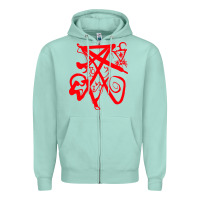 Seafoam lucifer calligraphy 2 Zipper Hoodie - artisFamous