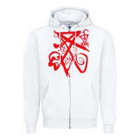 White lucifer calligraphy 2 Zipper Hoodie - artisFamous