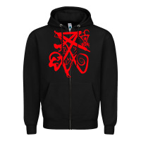 Black lucifer calligraphy 2 Zipper Hoodie - artisFamous