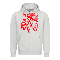 Dove Grey lucifer calligraphy 2 Zipper Hoodie - artisFamous