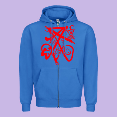 Lucifer Calligraphy 2 Zipper Hoodie Designed By Artisfamous
