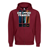Burgundy dropped frames Zipper Hoodie - artisFamous