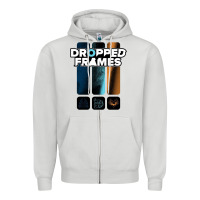Dove Grey dropped frames Zipper Hoodie - artisFamous