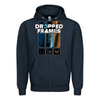 Navy dropped frames Zipper Hoodie - artisFamous