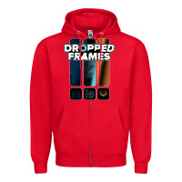 Red dropped frames Zipper Hoodie - artisFamous