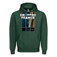 Sports Green dropped frames Zipper Hoodie - artisFamous