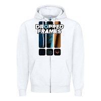 White dropped frames Zipper Hoodie - artisFamous