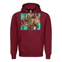 Burgundy ho ho ho gnome Zipper Hoodie - JahusDesignShop