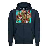 Navy ho ho ho gnome Zipper Hoodie - JahusDesignShop