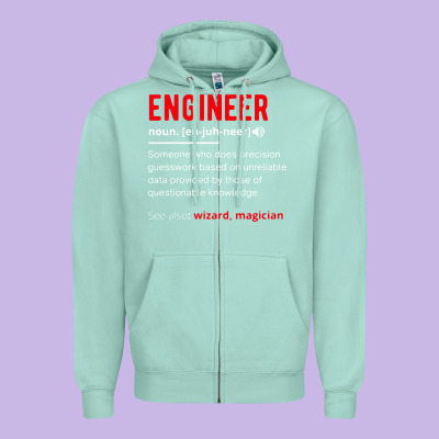 Engineer Definition Zipper Hoodie Designed By Artisfamous