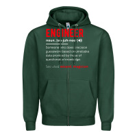 Sports Green engineer definition Zipper Hoodie - artisFamous