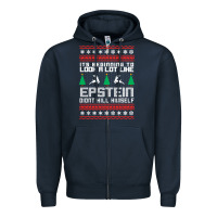 Navy epstein didnt kill himself christmas Zipper Hoodie - artisFamous