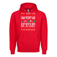 Red epstein didnt kill himself christmas Zipper Hoodie - artisFamous