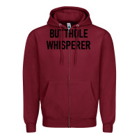 Burgundy butthole whisperer Zipper Hoodie - artisFamous