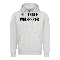 Dove Grey butthole whisperer Zipper Hoodie - artisFamous