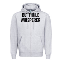 Heather Grey butthole whisperer Zipper Hoodie - artisFamous