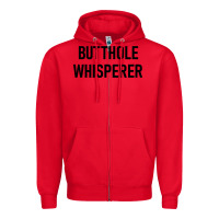 Red butthole whisperer Zipper Hoodie - artisFamous