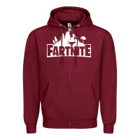 Burgundy fartnite Zipper Hoodie - artisFamous