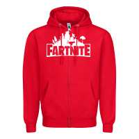 Red fartnite Zipper Hoodie - artisFamous