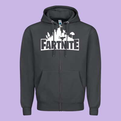 Fartnite Zipper Hoodie Designed By Artisfamous