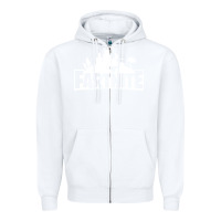White fartnite Zipper Hoodie - artisFamous