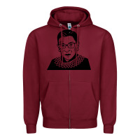 Burgundy ruth bader ginsburg Zipper Hoodie - artisFamous