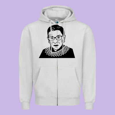 Ruth Bader Ginsburg Zipper Hoodie Designed By Artisfamous