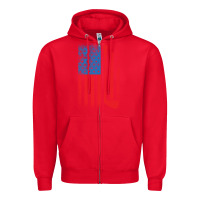 Red Golf with USA Flag Zipper Hoodie - artisFamous