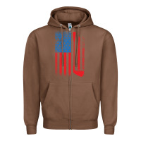 Chestnut Golf with USA Flag Zipper Hoodie - artisFamous