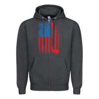 Smoke Golf with USA Flag Zipper Hoodie - artisFamous