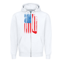 White Golf with USA Flag Zipper Hoodie - artisFamous