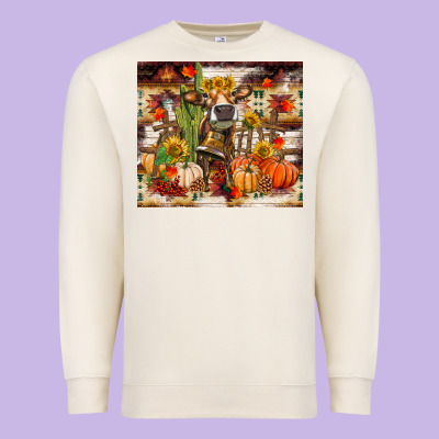 Fall Heifer Cow Premium Sweatshirt Designed By Ranaportraitstore