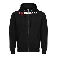 Black i � unicode Zipper Hoodie - artisFamous