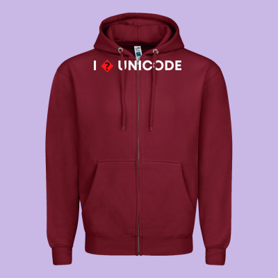 I � Unicode Zipper Hoodie Designed By Artisfamous
