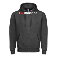 Charcoal Heather i � unicode Zipper Hoodie - artisFamous
