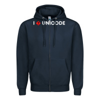 Navy i � unicode Zipper Hoodie - artisFamous