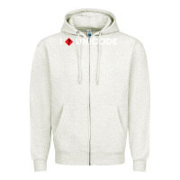 Oatmeal Heather i � unicode Zipper Hoodie - artisFamous