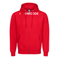 Red i � unicode Zipper Hoodie - artisFamous