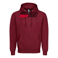 Burgundy precision turbo engine classic Zipper Hoodie - artisFamous