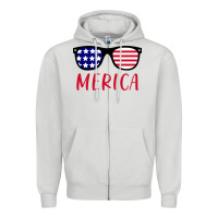Dove Grey Merica Usa Flag Sunglasses 4th Of July Zipper Hoodie - artisFamous