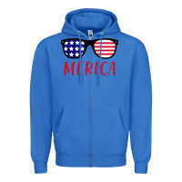 True Royal Merica Usa Flag Sunglasses 4th Of July Zipper Hoodie - artisFamous