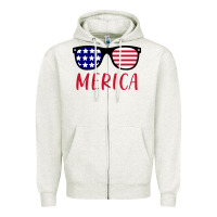 Oatmeal Heather Merica Usa Flag Sunglasses 4th Of July Zipper Hoodie - artisFamous