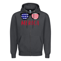Smoke Merica Usa Flag Sunglasses 4th Of July Zipper Hoodie - artisFamous
