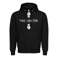 Black two seater Zipper Hoodie - artisFamous