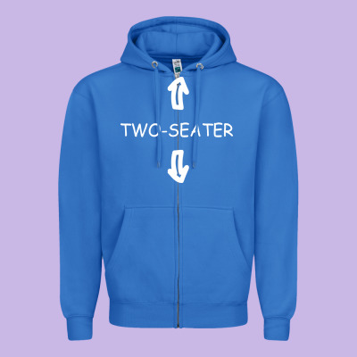 Two Seater Zipper Hoodie Designed By Artisfamous