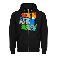 Black kanto starters Zipper Hoodie - artisFamous