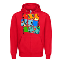 Red kanto starters Zipper Hoodie - artisFamous