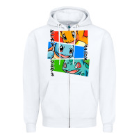 White kanto starters Zipper Hoodie - artisFamous